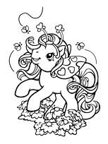 coloriage petit poney et les cocinelles